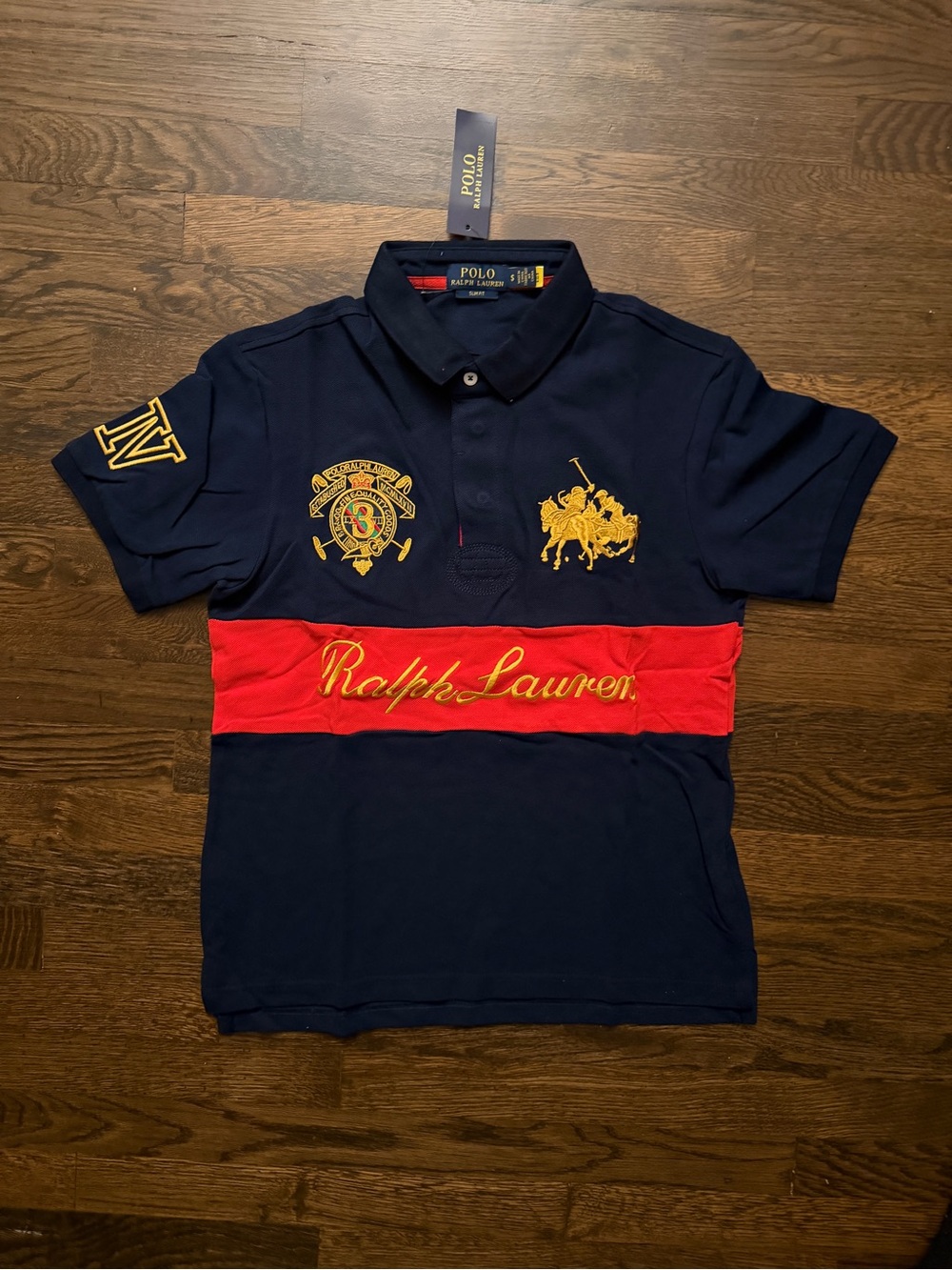 Ralph Lauren Mens' Navy & Red Polo Shirt